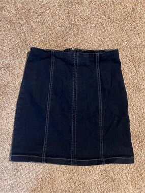 Heyson Dark Wash Denim Skirt Stretch Fitted Bodycon Small
